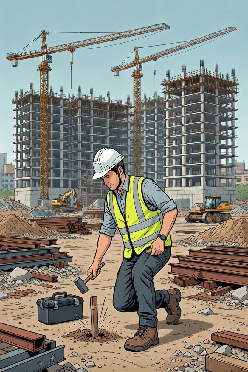 Technicien topographe implantation piquet